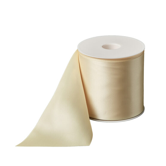 Premium-Satinband extra breit, sekt, 100 mm breit - geschenkband, dauersortiment, satinband, satinband-dauersortiment, premium-qualitaet