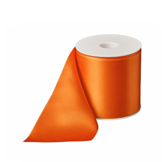 Premium-Satinband extra breit, orange, 100 mm breit ** - geschenkband, dauersortiment, satinband-dauersortiment, satinband, premium-qualitaet