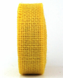 Juteband, gelb, 40 mm breit, 25 m Rolle - geschenkband, andere-baender, juteband, dauersortiment, eco-baender