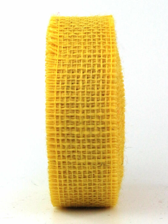 Juteband, gelb, 40 mm breit, 25 m Rolle - eco-baender, geschenkband, andere-baender, juteband, dauersortiment