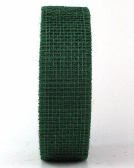 Juteband, dunkelgrün, 40 mm breit, 25 m Rolle - juteband, andere-baender, dauersortiment, eco-baender, geschenkband