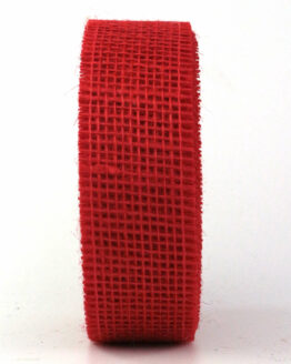 Juteband, rot, 40 mm breit, 25 m Rolle - andere-baender, juteband, dauersortiment, eco-baender, geschenkband
