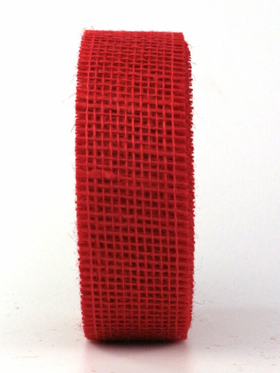 Juteband, rot, 40 mm breit, 25 m Rolle - geschenkband, andere-baender, juteband, dauersortiment, eco-baender