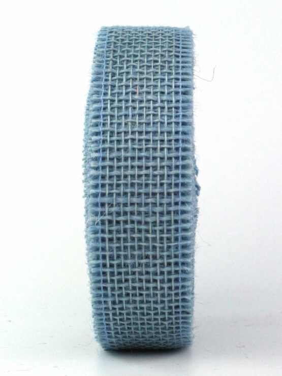 Juteband, hellblau, 40 mm breit, 25 m Rolle - geschenkband, juteband, andere-baender, dauersortiment, eco-baender