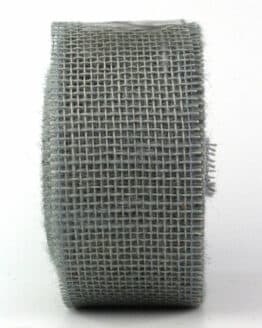 Juteband, silbergrau, 60 mm breit, 25 m Rolle