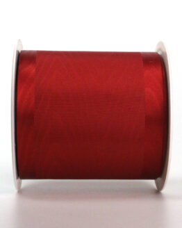 Luxus-Geschenkband Moire+Satin, rot, 100 mm breit, 20 m Rolle - geschenkband-fuer-anlaesse, dekoband, geschenkband
