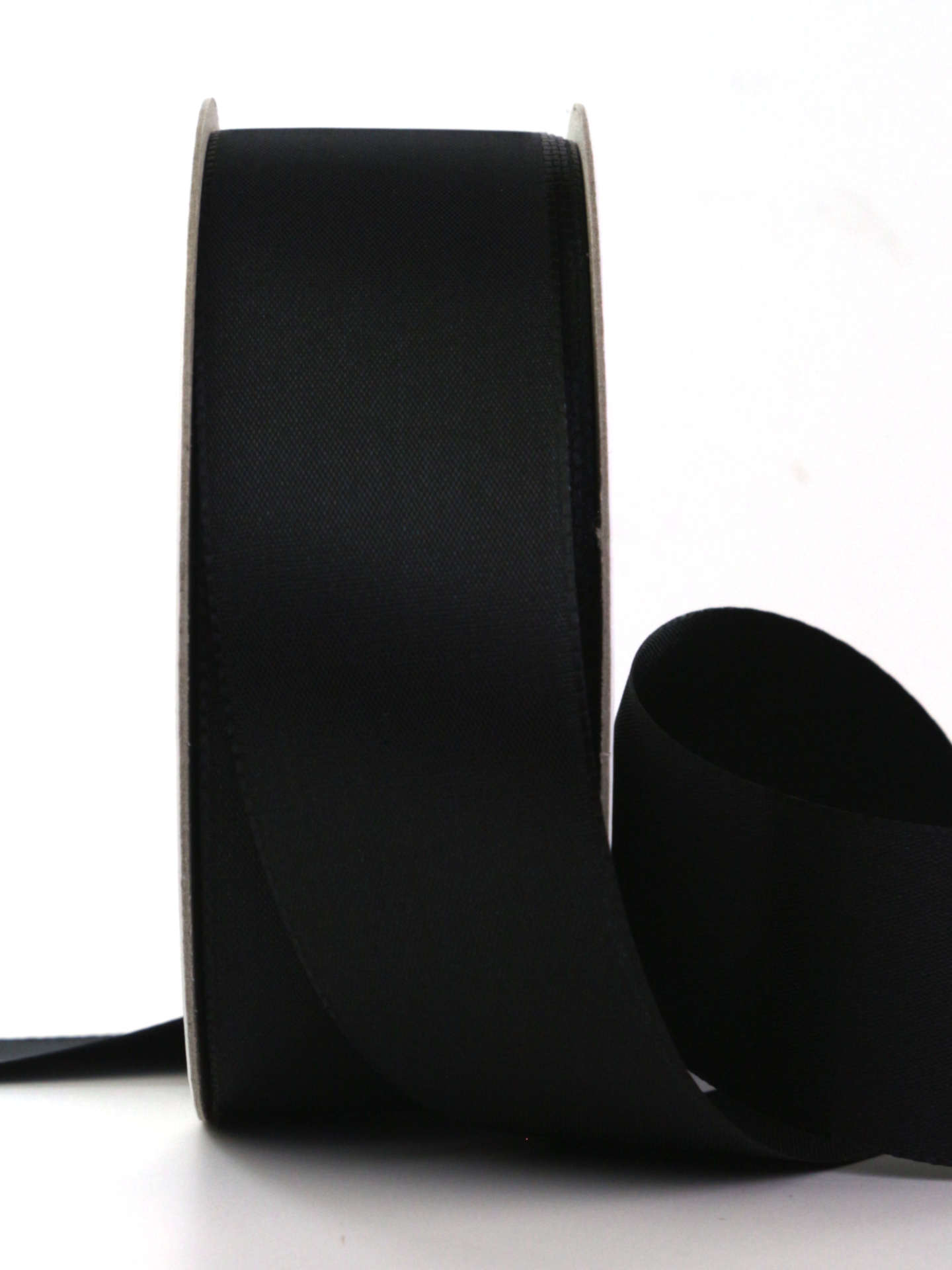Taftband, schwarz, 40 mm breit, 50 m Rolle - geschenkband, geschenkband-fuer-anlaesse, anlasse, trauerband