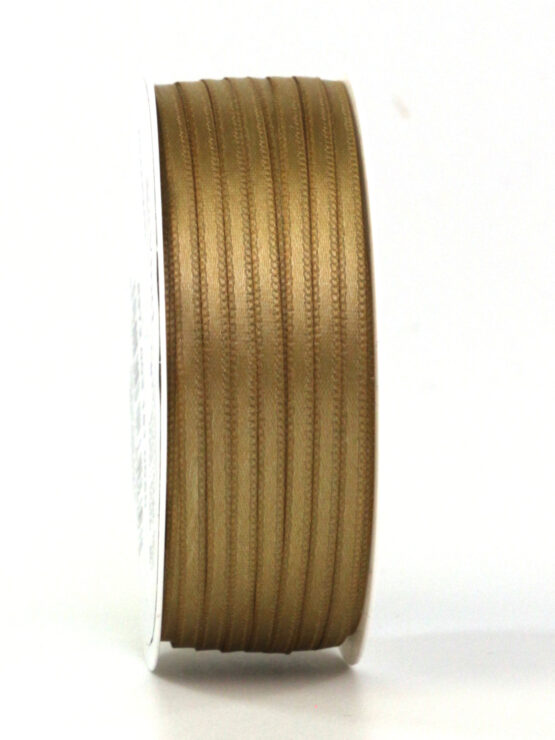 Satinband, antikgold, 3 mm breit, 50 m Rolle - satinband, satinband-dauersortiment