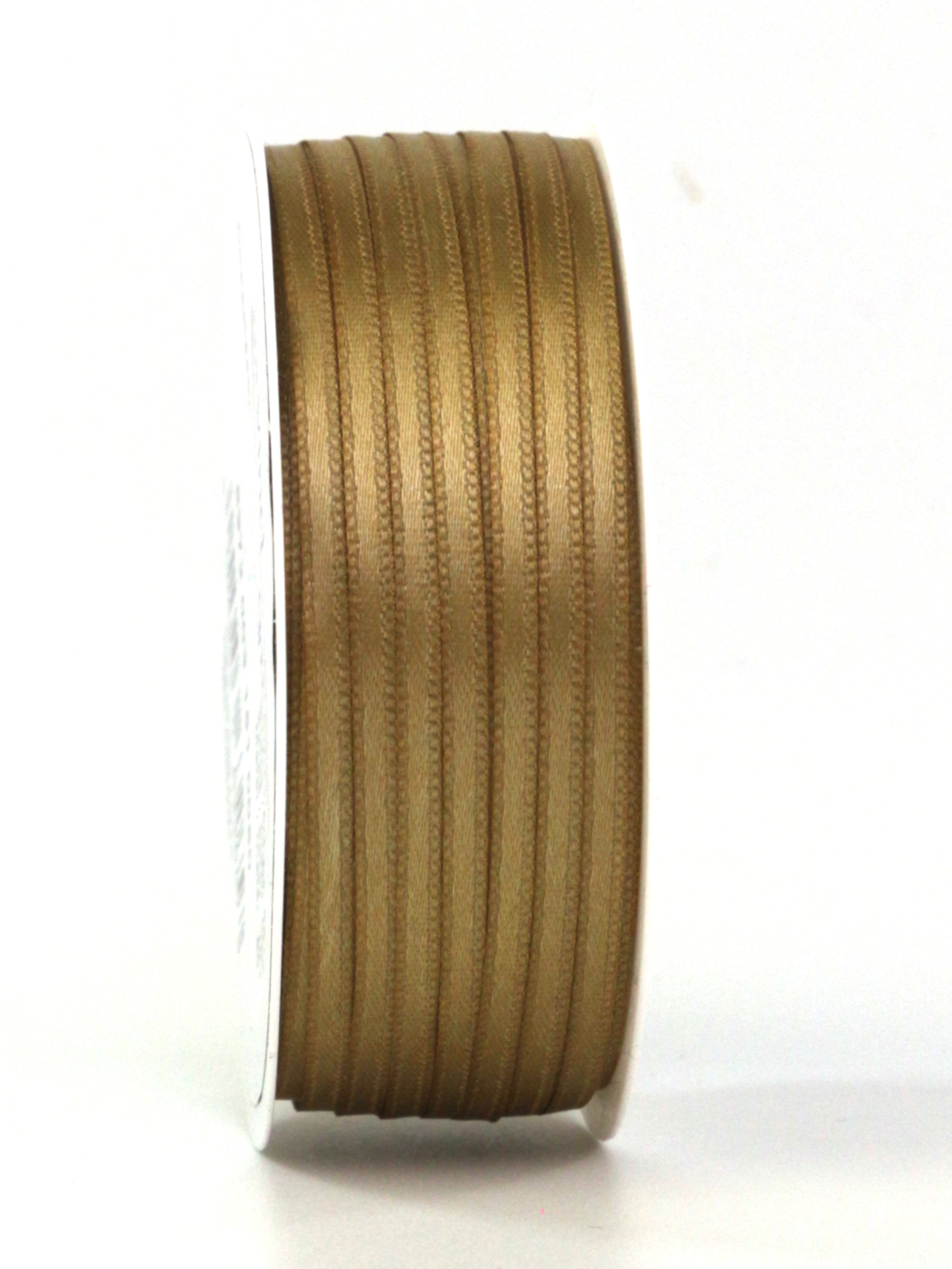 Satinband, antikgold, 3 mm breit, 50 m Rolle - satinband-dauersortiment, satinband