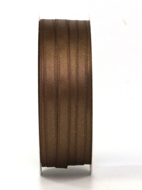 Satinband, hellbraun, 6 mm breit, 50 m Rolle - satinband-dauersortiment, satinband