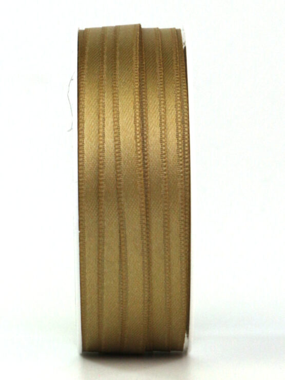 Satinband, antikgold, 6 mm breit, 50 m Rolle - satinband, satinband-dauersortiment