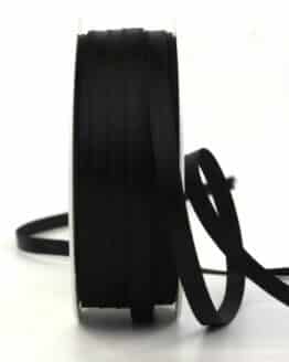 Satinband , schwarz, 6 mm breit, 50 m Rolle