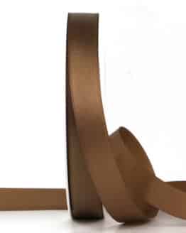 Satinband, hellbraun, 15 mm breit, 25 m Rolle
