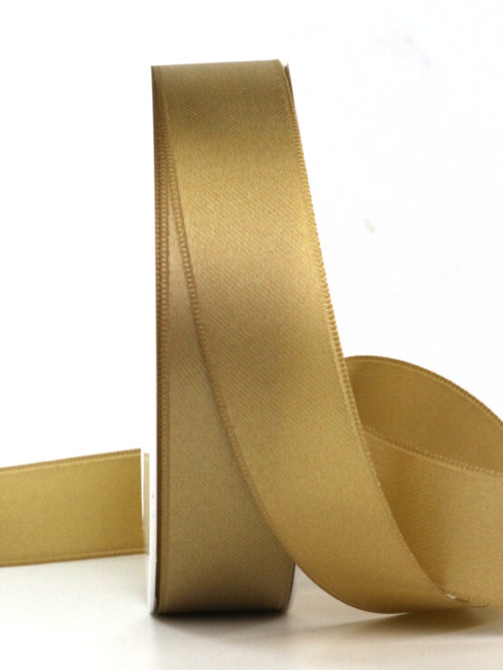 Satinband, antikgold, 25 mm breit, 25 m Rolle - satinband, satinband-dauersortiment