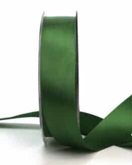 Doppelsatinband, grasgrün, 25 mm breit, 25 m Rolle - geschenkband, geschenkband-einfarbig, satinband, satinband-dauersortiment