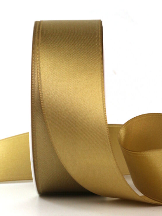Satinband, antikgold, 40 mm breit, 25 m Rolle - satinband, satinband-dauersortiment