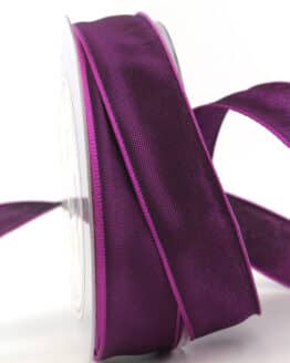 Dekoband mit Drahtkante, lila, 25 mm breit - dekoband, dekoband-mit-drahtkante