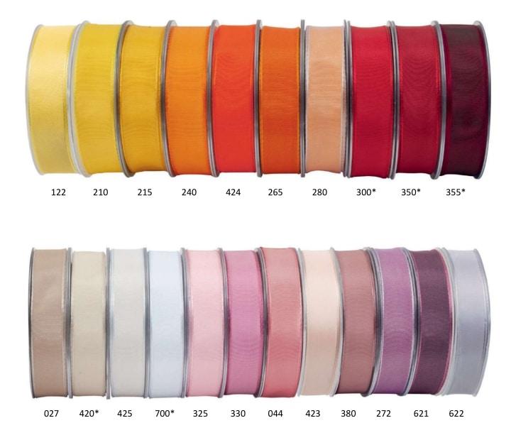 Dekoband mit Drahtkante, 25 mm breit, 25 m Rolle - geschenkband, geschenkband-einfarbig, dauersortiment, dekoband, dekoband-mit-drahtkante