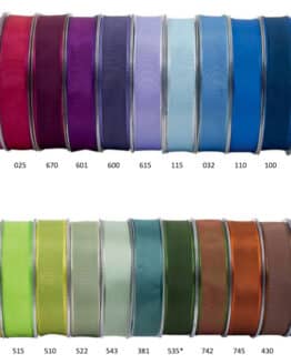 Dekoband mit Drahtkante, 25 mm breit, 25 m Rolle - geschenkband, geschenkband-einfarbig, dauersortiment, dekoband, dekoband-mit-drahtkante