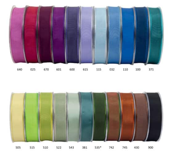 Dekoband mit Drahtkante, 25 mm breit, 25 m Rolle - dekoband, dekoband-mit-drahtkante, geschenkband, geschenkband-einfarbig, dauersortiment
