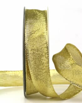 Goldband „Brokat“, gold, 25 mm breit, 25 m Rolle