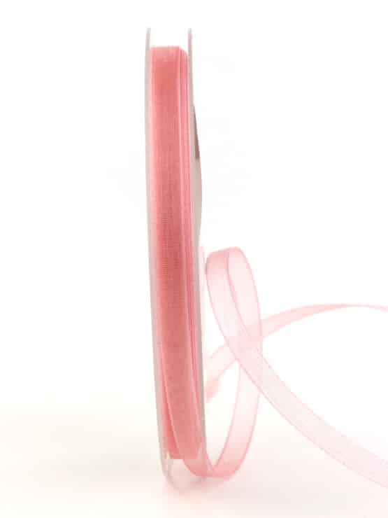 Organzaband BUDGET, rosa, 6 mm breit - organzaband-einfarbig, sonderangebot, organzaband, organzaband-budget, webkante