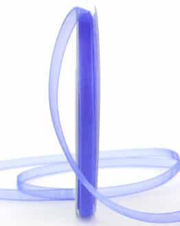 Organzaband BUDGET, blau, 6 mm breit - webkante, organzaband-einfarbig, sonderangebot, organzaband, organzaband-budget