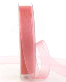 Organzaband BUDGET, rosa, 15 mm breit - organzaband, organzaband-budget, webkante, organzaband-einfarbig, sonderangebot