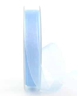 Organzaband BUDGET, hellblau, 15 mm breit - webkante, sonderangebot, organzaband, organzaband-einfarbig, organzaband-budget