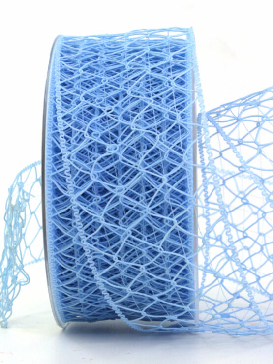 Klassisches Gitterband, outdoor, hellblau, 50 mm breit, 20 m Rolle - dekoband, netzband, geschenkband