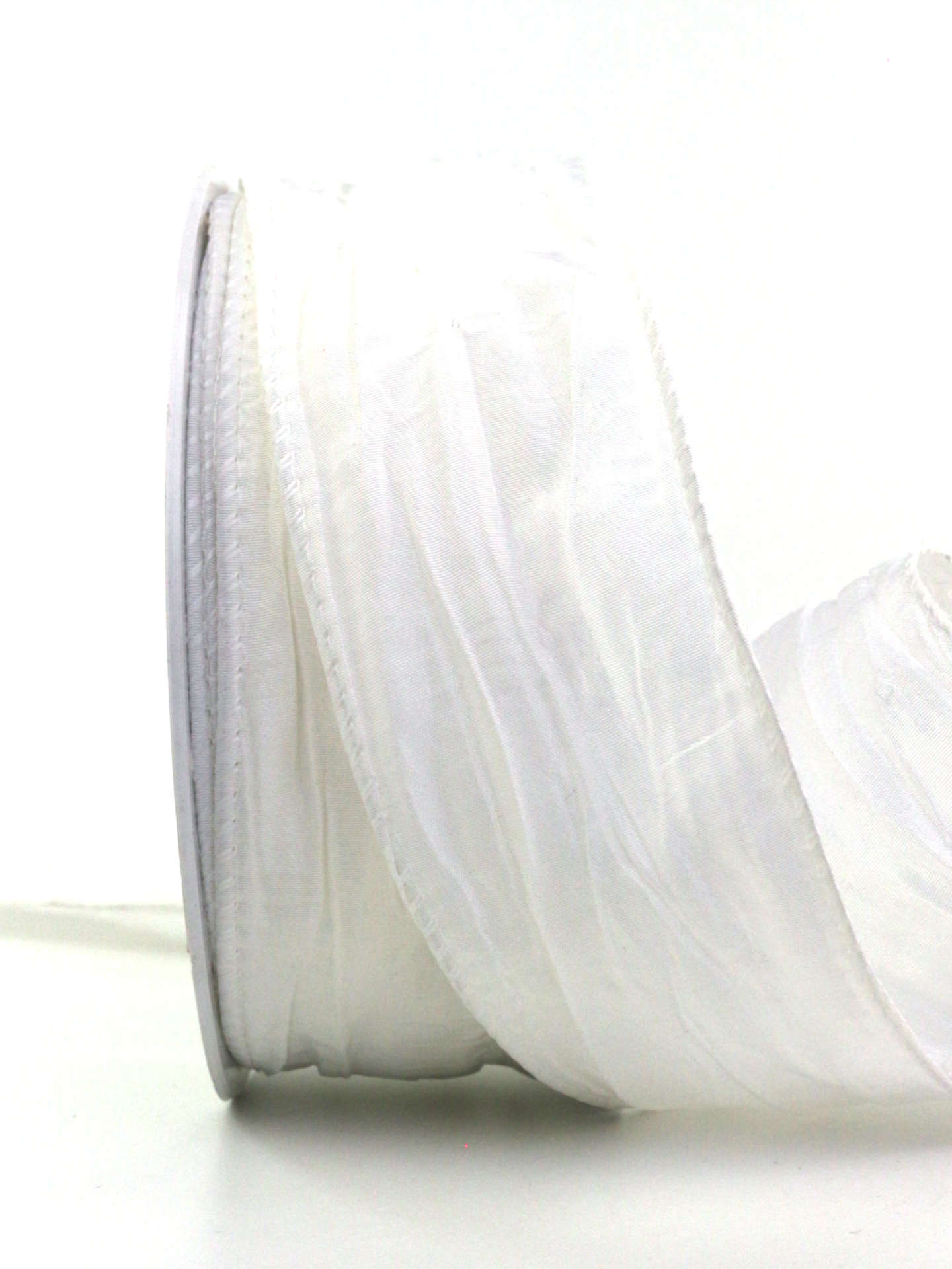 Crash-Stoffband, weiß, 50 mm breit, 10 m Rolle - geschenkband, geschenkband-einfarbig, dekoband