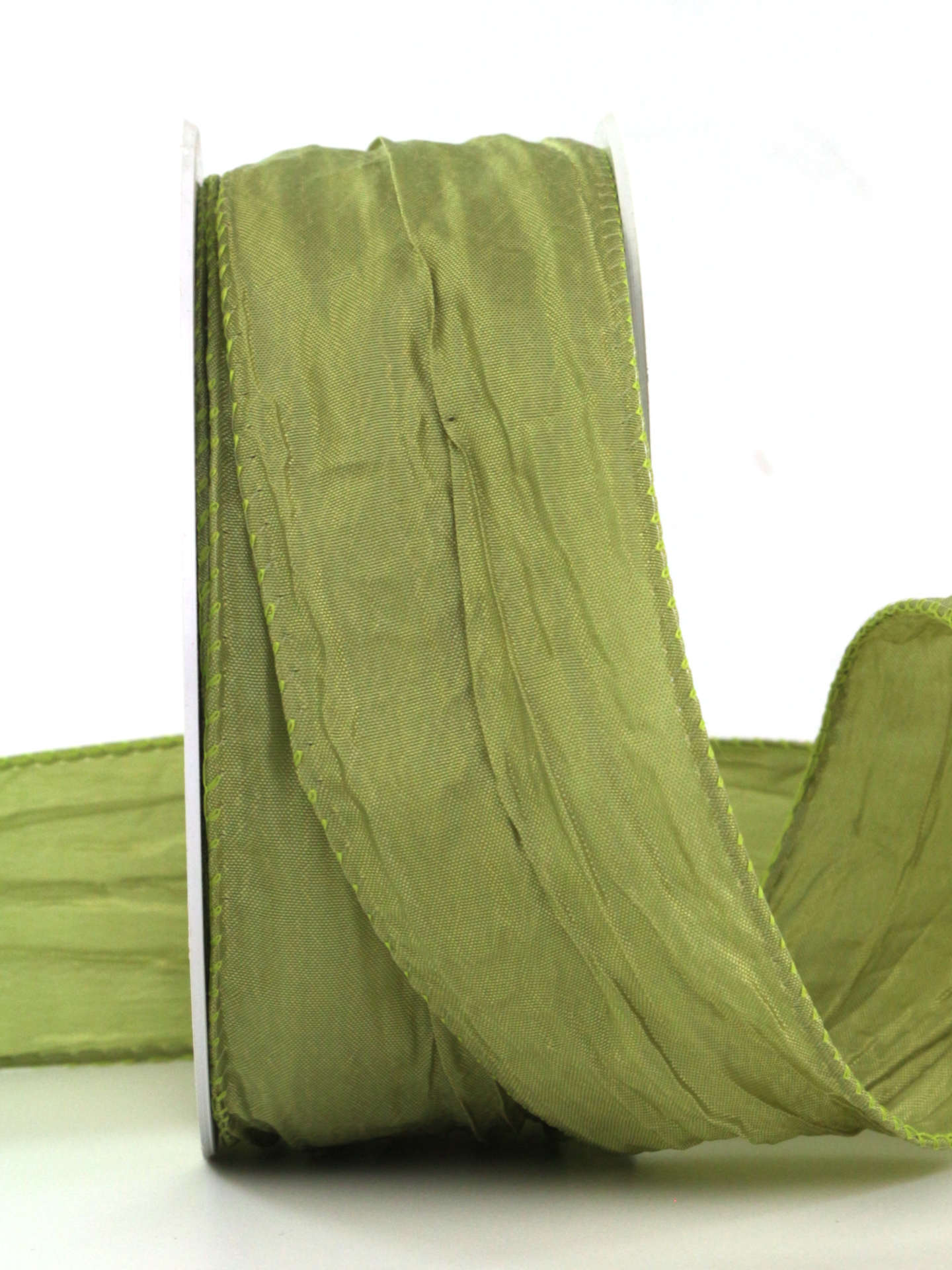 Crash-Stoffband, grün, 50 mm breit, 10 m Rolle - geschenkband, geschenkband-einfarbig, dekoband