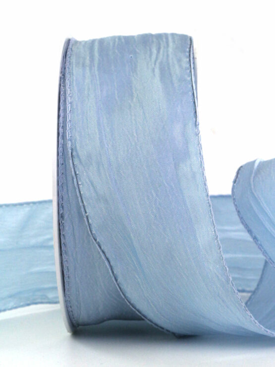 Crash-Stoffband, hellblau, 50 mm breit, 10 m Rolle - dekoband, geschenkband, geschenkband-einfarbig