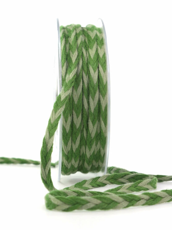 Zweifarbige Flechtkordel, grün, 7 mm breit - kordeln, dekoband, andere-baender