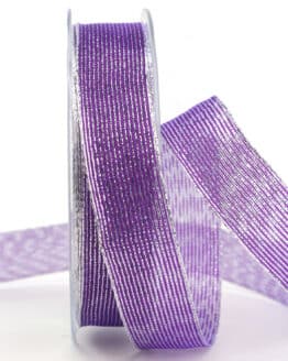 Geschenkband Weihnachtszauber, violett-silber, 25 mm breit - weihnachtsbaender, geschenkband-weihnachten-einfarbig, geschenkband-weihnachten
