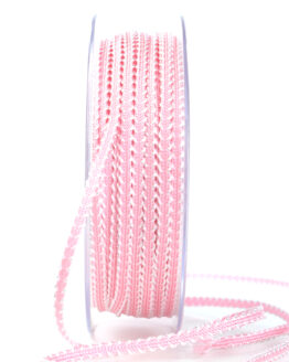 Schmales zweifarbiges Dekoband, rosa, 4 mm breit - geschenkband, geschenkband-gemustert