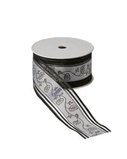 Trauerflor Blattranke, schwarz, 50 mm breit, 25 m Rolle