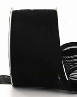 Gestreifter Trauerflor, schwarz, 50 mm breit, 25 m Rolle