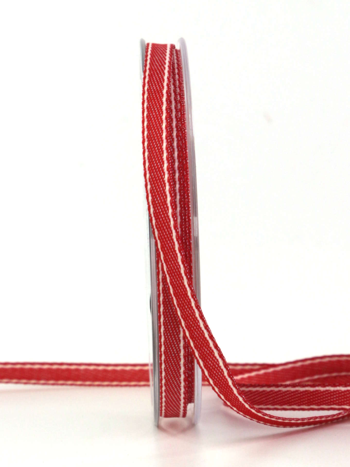 Leinenband, waschbar, rot, 7 mm breit, 20 m Rolle - geschenkband-einfarbig, geschenkband