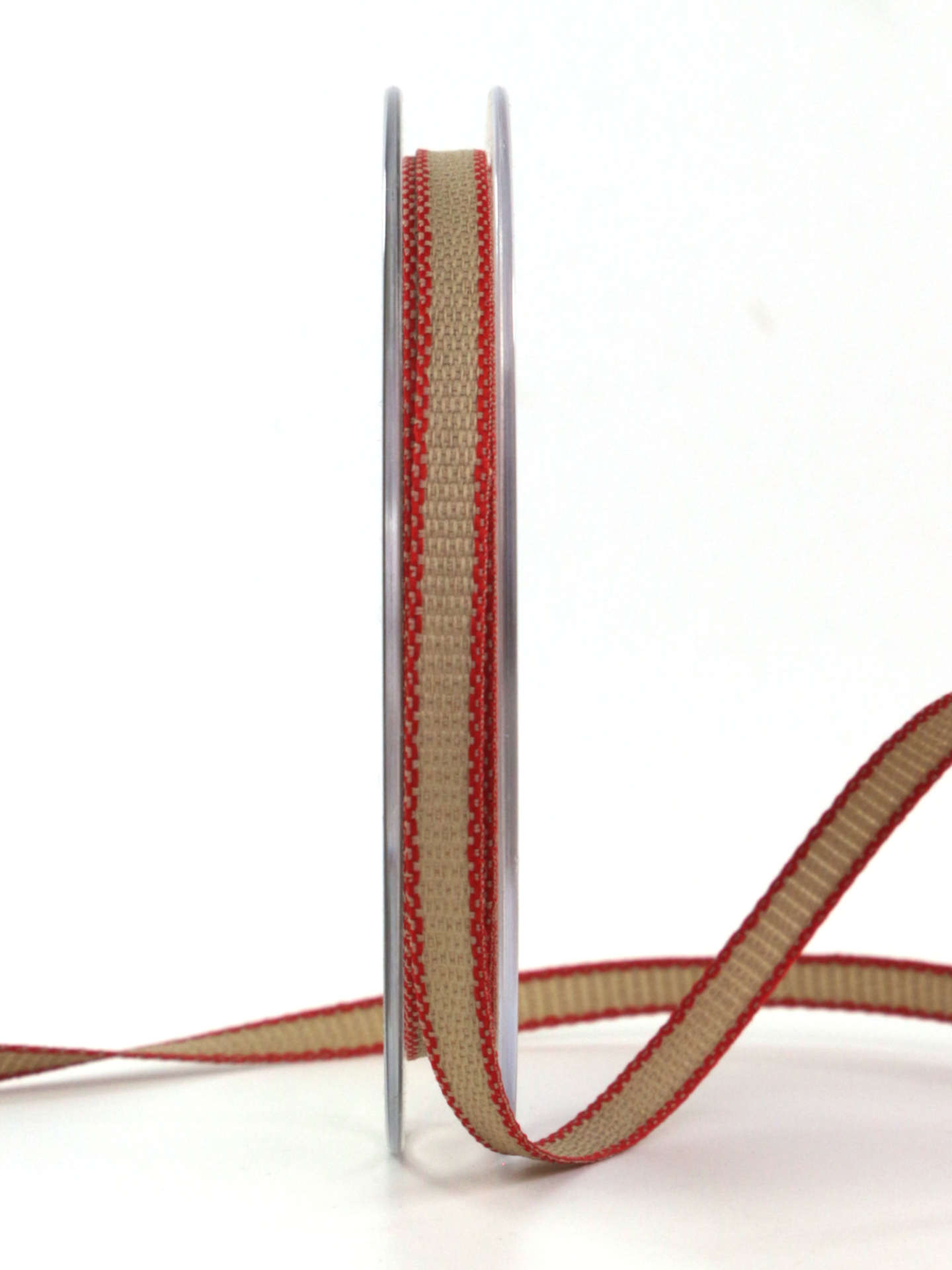 Leinenband, waschbar, rot, 7 mm breit, 15 m Rolle - geschenkband, geschenkband-einfarbig