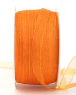 Organzaband, orange, 10 mm breit - webkante, organzaband-einfarbig, 30-rabatt, sonderangebot, organzaband