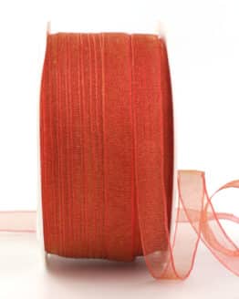 Organzaband, ziegelrot, 10 mm breit - organzaband-einfarbig, 30-rabatt, sonderangebot, organzaband, webkante