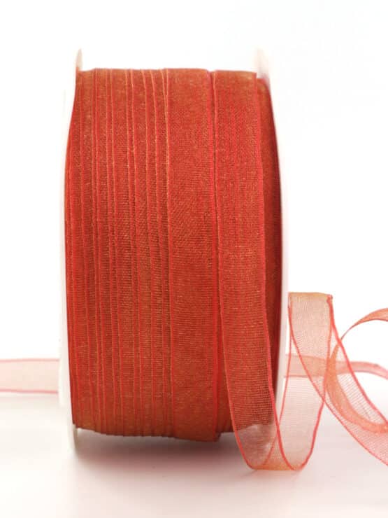 Organzaband, ziegelrot, 10 mm breit - organzaband, webkante, organzaband-einfarbig, 30-rabatt, sonderangebot