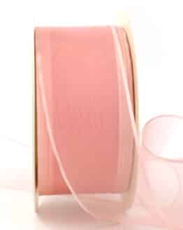 Organzaband mit Webkante, rosa, 40 mm - sonderangebot, organzaband-einfarbig