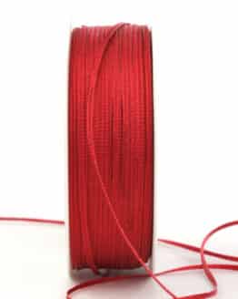 Schmales Taftband, rot, 2 mm breit - geschenkband, dekoband, taftband