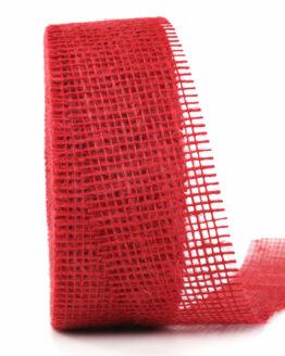 Juteband, rot, 50 mm breit - eco-baender, juteband, dauersortiment, andere-baender, geschenkband