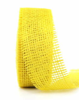Juteband, gelb, 50 mm breit - andere-baender, geschenkband, eco-baender, juteband, dauersortiment
