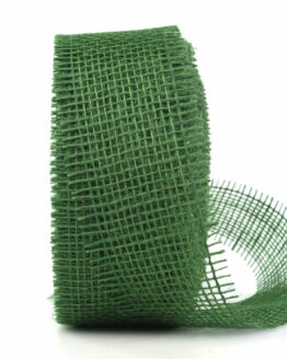 Juteband, tannengrün, 50 mm breit - andere-baender, geschenkband, juteband, eco-baender, dauersortiment
