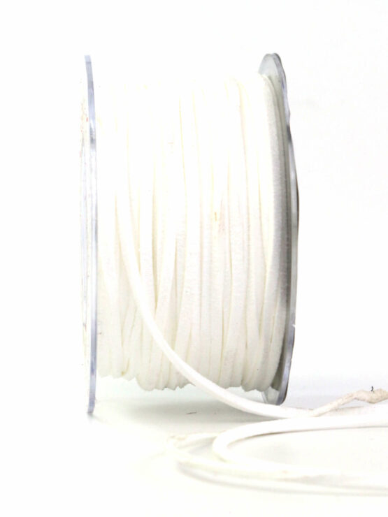 Lederschnur zum Basteln, weiß, 3 mm breit, 25 m Rolle - dekoband, lederschnur