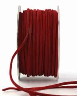 Lederschnur zum Basteln, rot, 3 mm breit, 25 m Rolle